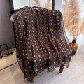 Imported Hemp Star Chrysanthemum Coffee Fashionable Scarf