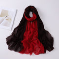 Gorgeous Red And Black Soft Gradient Natural Muslim Women Comfortable Imported Crinkle Cotton Hijab / Orna