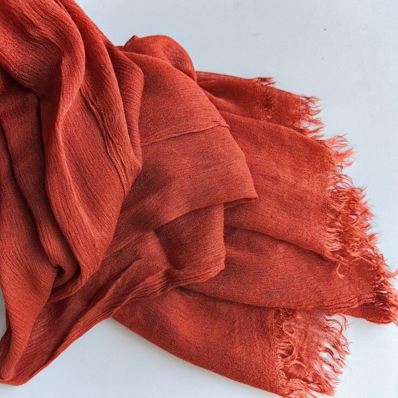 Elegant Burnt Orange Super Soft Big Size Rayon Cotton Hijab / Orna
