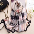 Classy checkered patterned soft silk hijab / orna
