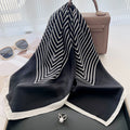 Stunning black white printed silk scarf