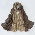 Premium Literary Retro Beige & Khaki  Gradient Rayon Cotton Imported Hijab / Orna