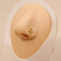 Beautiful Golden Color Triangle U-shaped Non Piercing Copper Plated Imported Nose Ring / Nose Pin