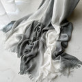 Imported ash & white color long rayon cotton hijab / orna