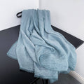 Elegant Dusty Blue Lace Pleated Artistic Imported Premium Soft Cotton Lace Hijab / Orna