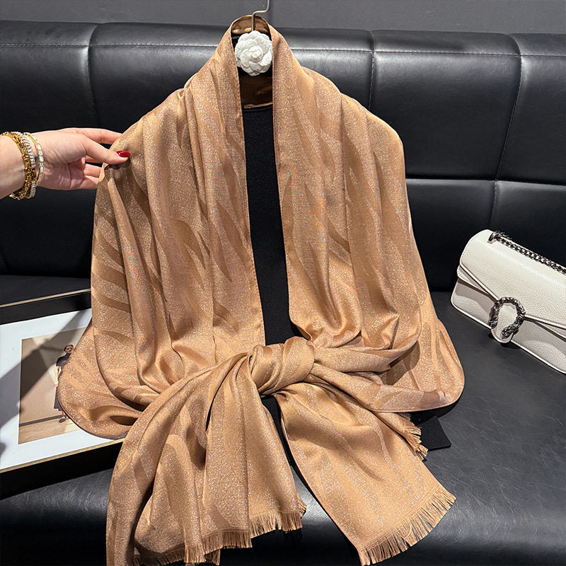 Premium Brown Color Imported Shiny Party Hijab / Orna