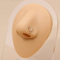 Fashionable Gold Butterfly U-shaped Non Piercing Copper Plated Imported Nose Ring / Nose Pin