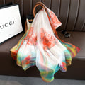 Stunning Colorful Imported Long Transparent Silk Scarf / Orna