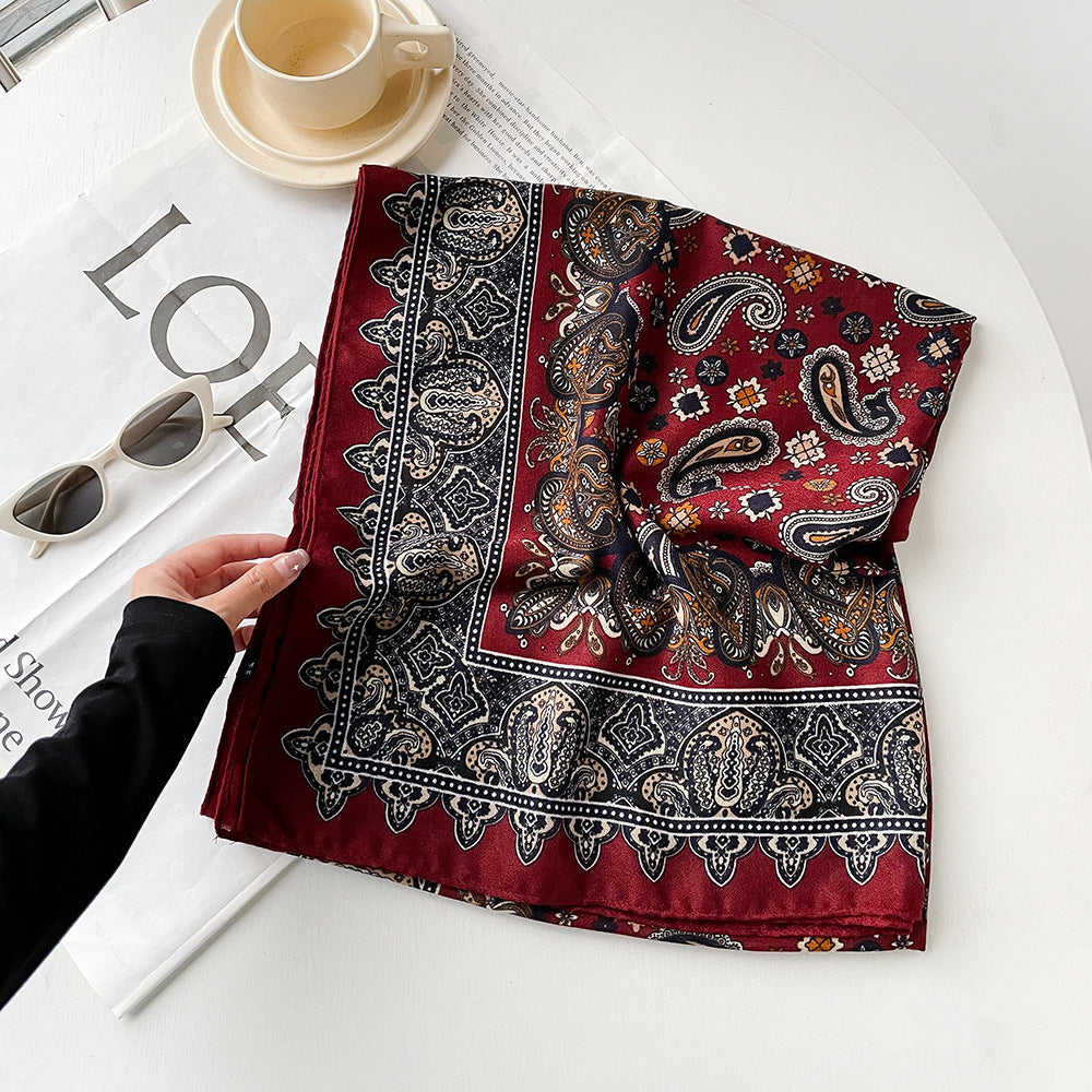 Gorgeous maroon color paisley printed soft long hijab / orna