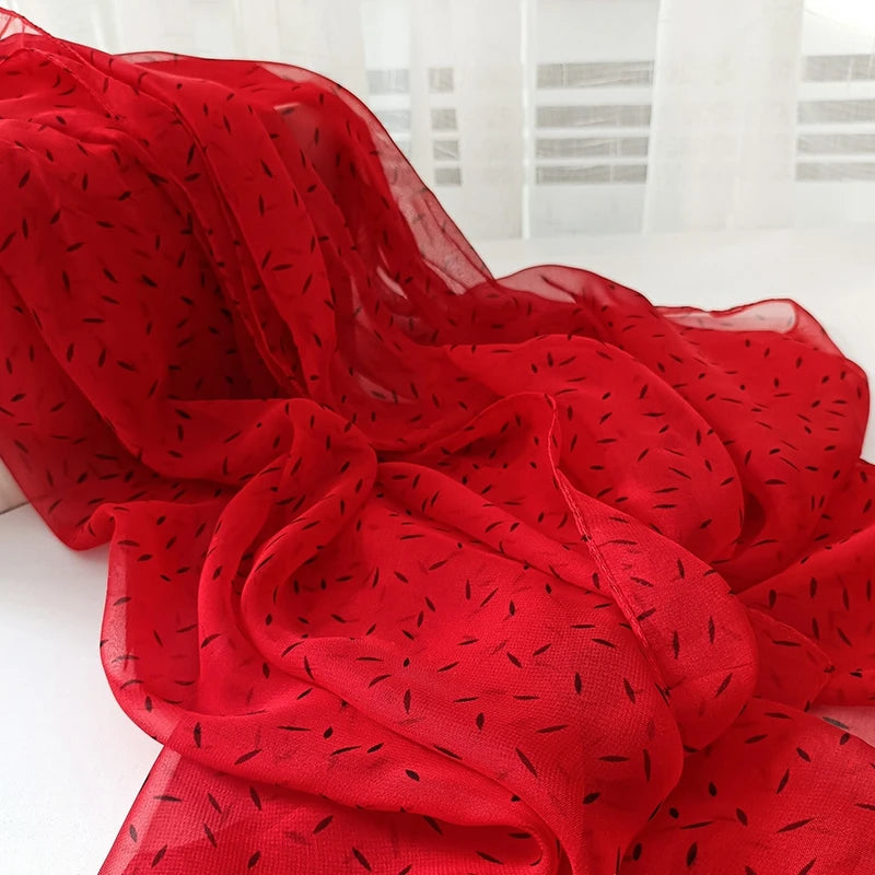 Gorgeous red color soft imported georgette scarf / orna