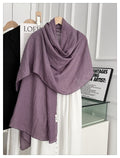 Stunning Purple Skin Japanese-Style Imported Summer Friendly Long Wrinkled Cotton Hijab / Orna