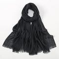 Elegant Black Soft Long Imported Breathable Bamboo Cotton Hijab / Orna