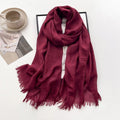 Fashionable Maroon Color Imported Super Soft Big Size Summer Friendly Cotton Hijab / Orna
