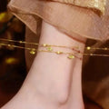 Exquisite Double layered Golden Color Ginkgo Leaf Anklet Chain