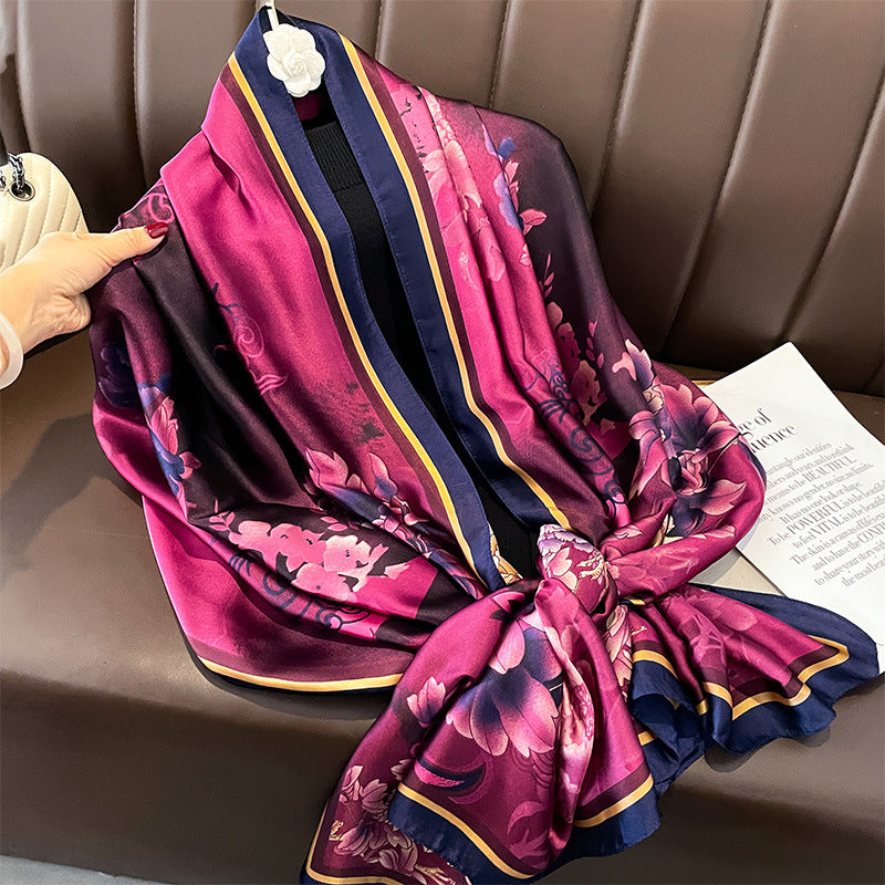 Gorgeous deep magenta & plum colour silk hijab / orna
