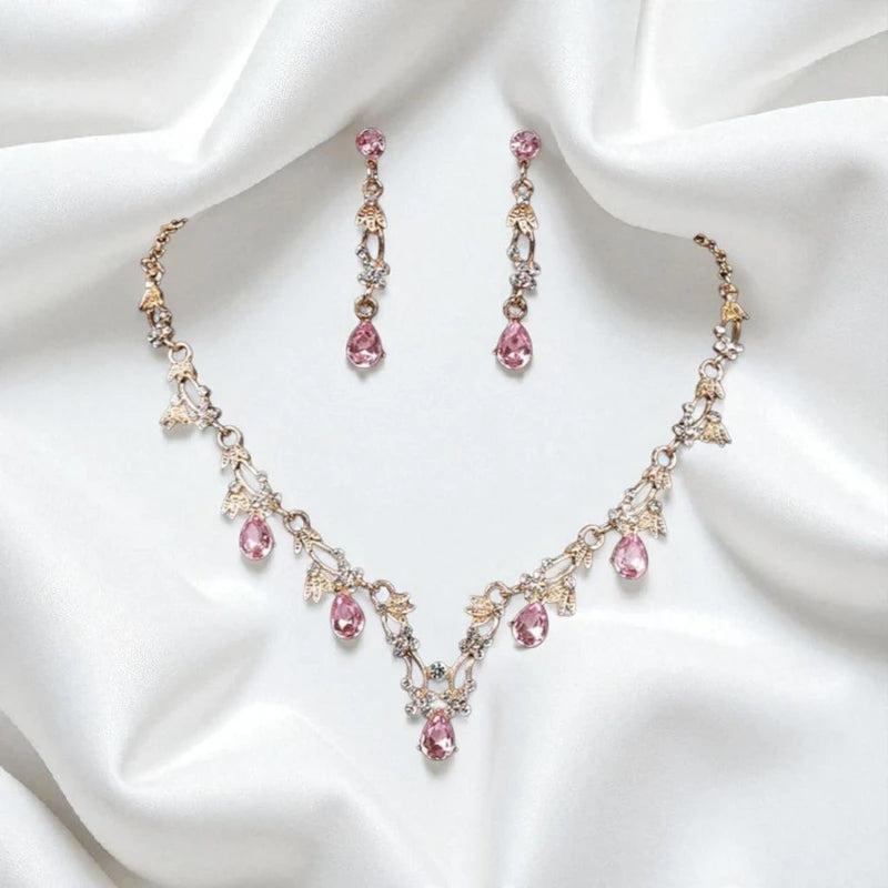 Beautiful pink colour jewelry set