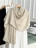 Stylish Beige Color Japanese-Style Imported Summer Friendly Long Wrinkled Cotton Hijab / Orna