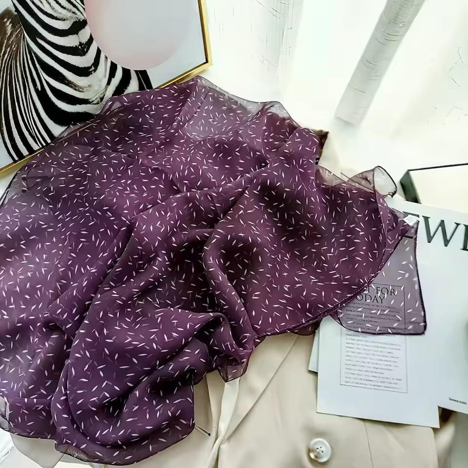 Classy purple color soft long georgette imported scarf / orna