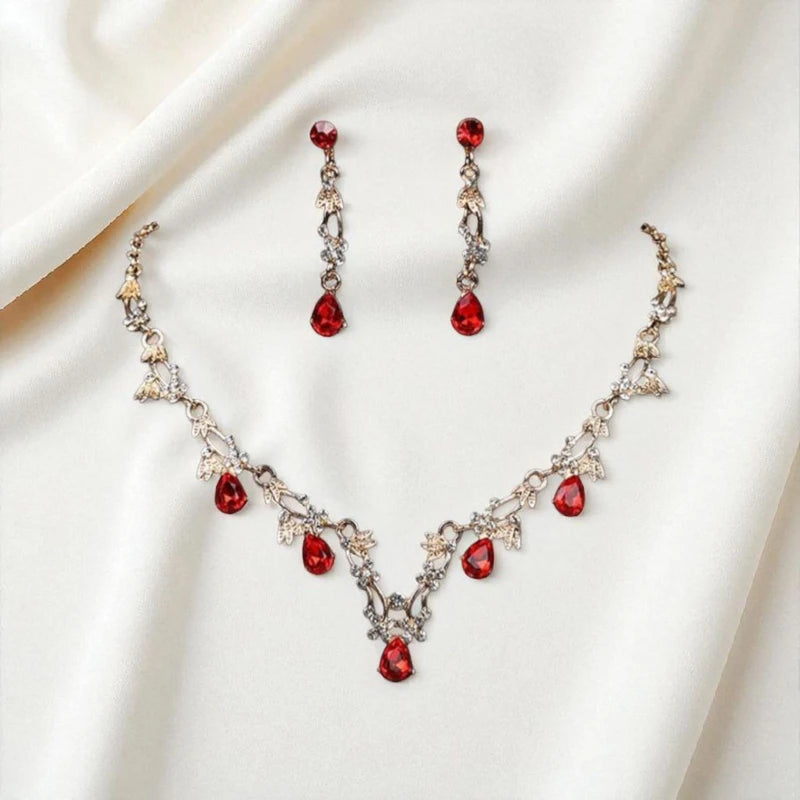 Gorgeous red color jewelry set