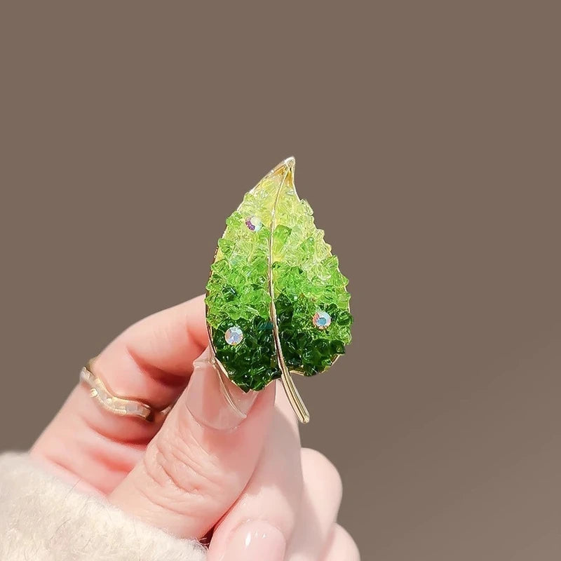 Beautiful Green Leaf Brooch