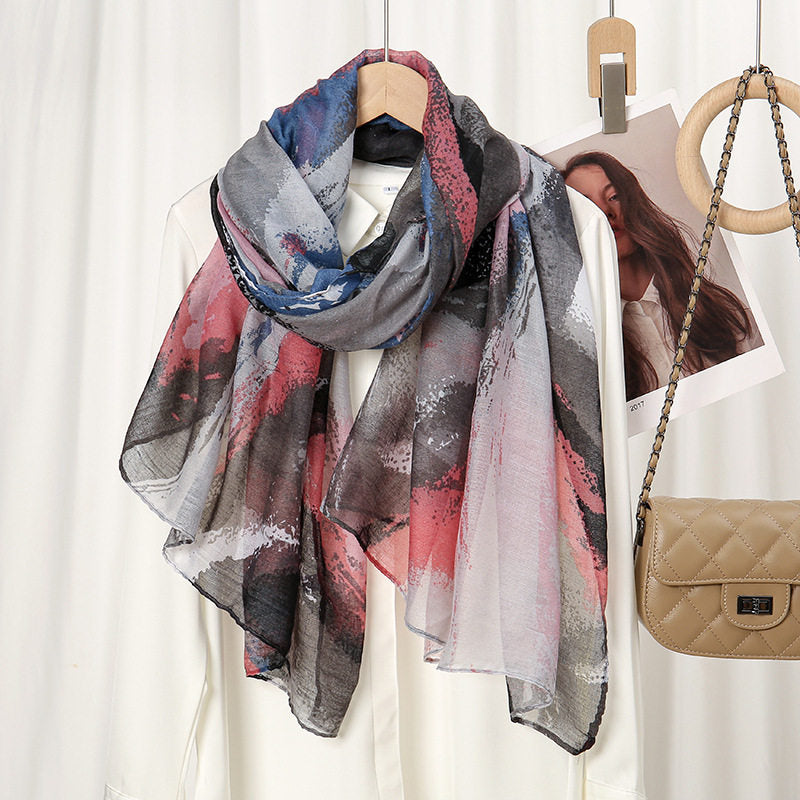 Beautiful printed soft long cotton hijab