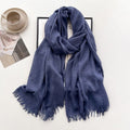 Elegant Midnight Blue Imported Super Soft Big Size Summer Friendly Cotton Hijab / Orna