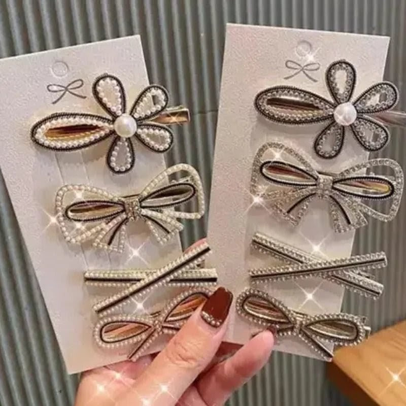 Elegant four pieces side hair clip set