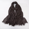 Elegant dark chocolate color soft long rayon cotton hijab