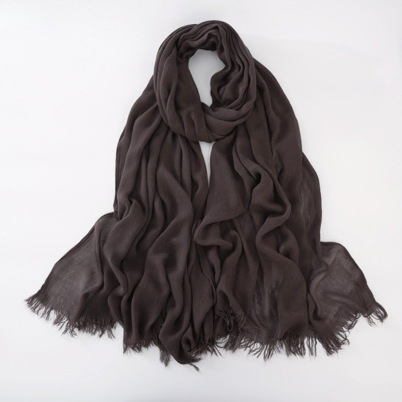 Elegant dark chocolate color soft long rayon cotton hijab