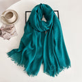 Classy Teal Green Imported Super Soft Big Size Summer Friendly Cotton Hijab / Orna