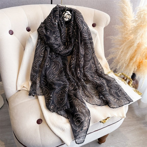 Elegant Black Color Imported Long Soft Hijab / Orna