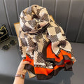 Beige & orange color geometric patterned cotton hijab