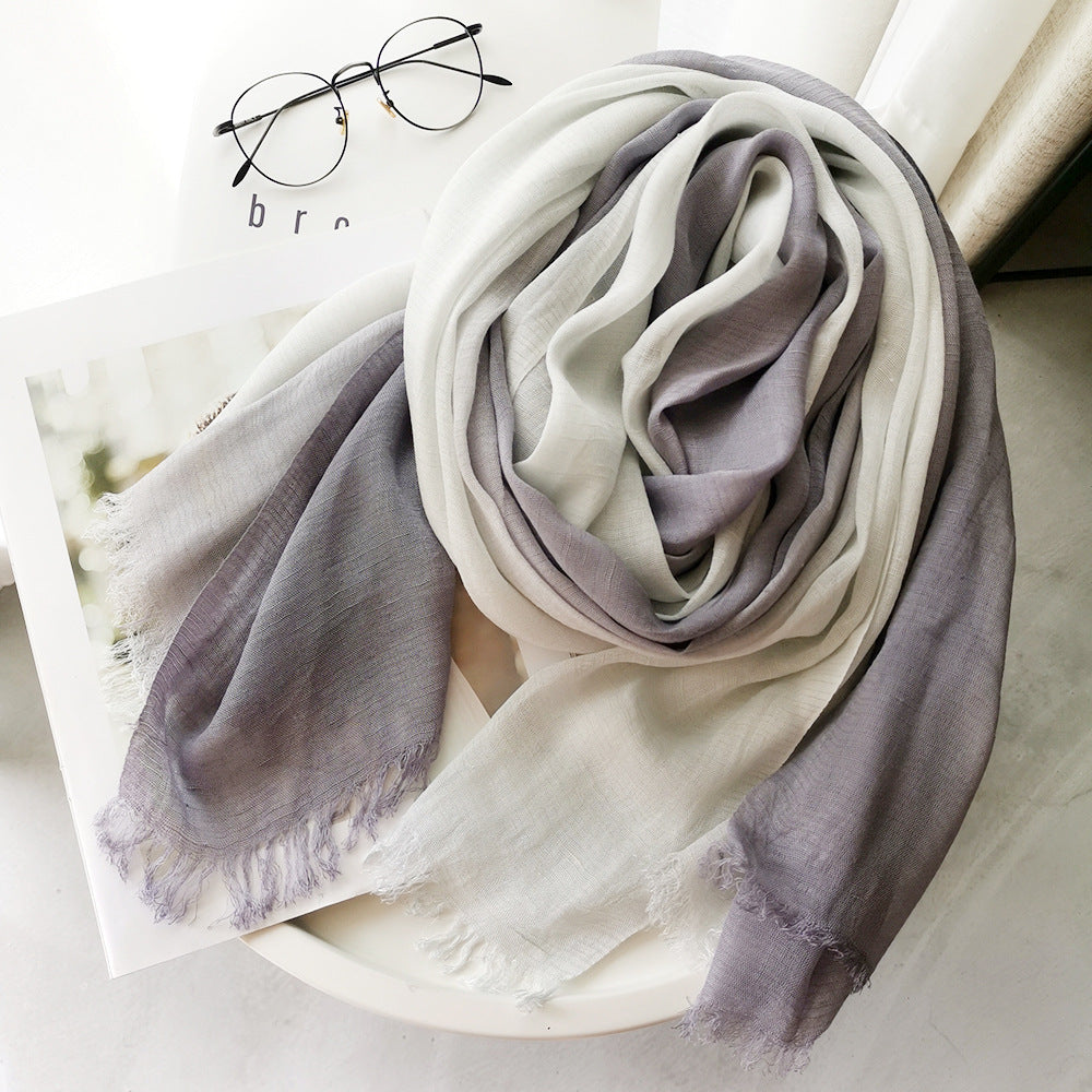 Light purple color long cotton hijab