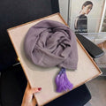 Elegant lavender color cotton long orna/hijab