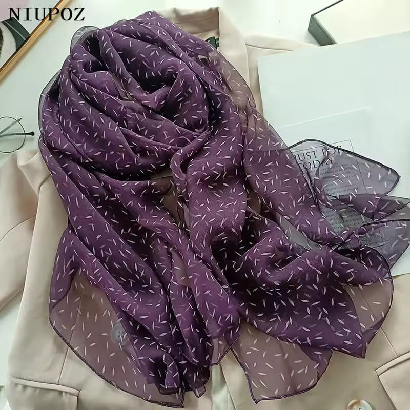 Classy purple color soft long georgette imported scarf / orna