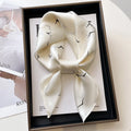 Elegant white color silk scarf