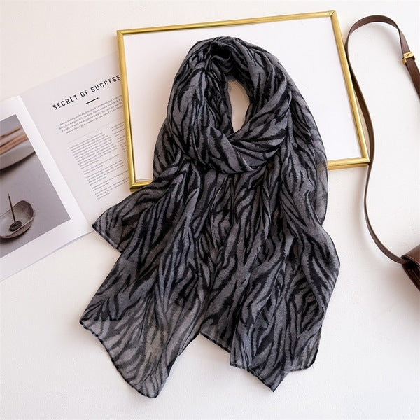 Classy Black Color Imported Soft Long Cotton Printed Hijab / Orna