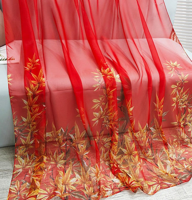 Gorgeous red color floral printed imported long scarf