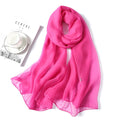 Beautiful Magenta Color Transparent Solid Color Soft Long Silk Scarf / Orna