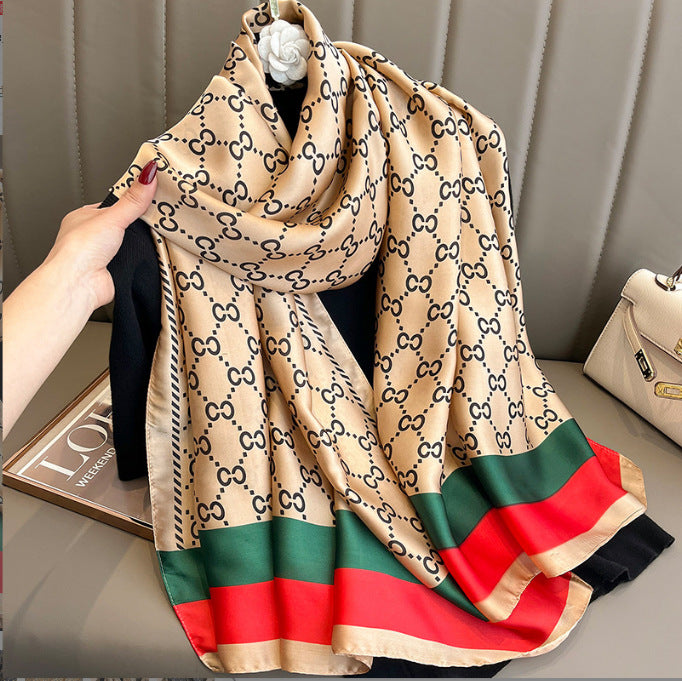 Sophisticated beige color silk hijab / orna