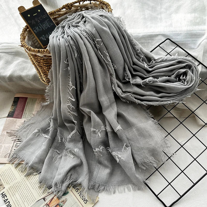 Classy gray color soft cotton hijab / orna