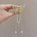 Pretty Golden Color Butterfly Claw Clip
