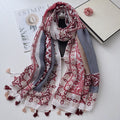 Elegant rose pink color soft long tassel hijab/orna