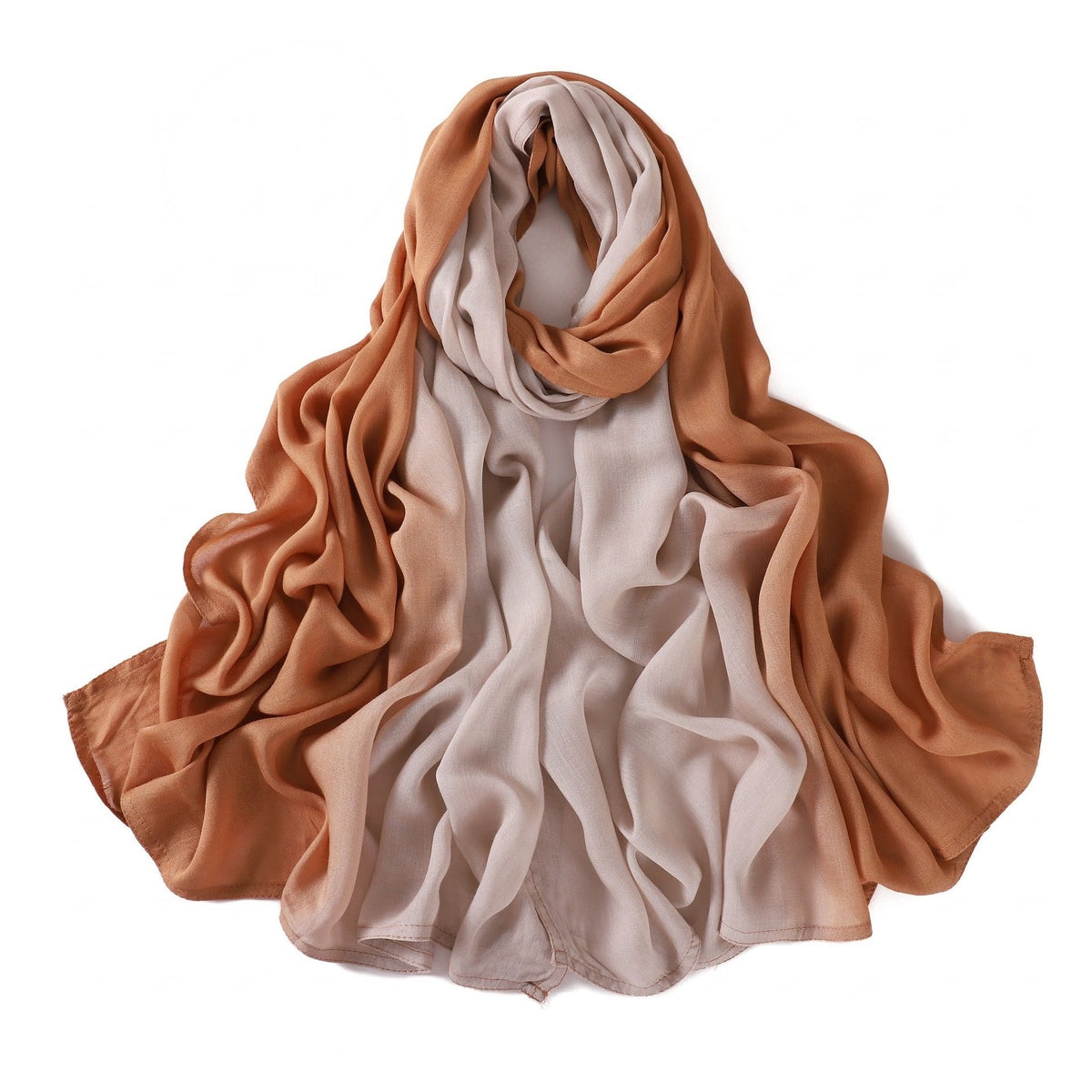 Lovely Orange Color Premium Literary Retro Gradient Rayon Cotton Imported Hijab / Orna