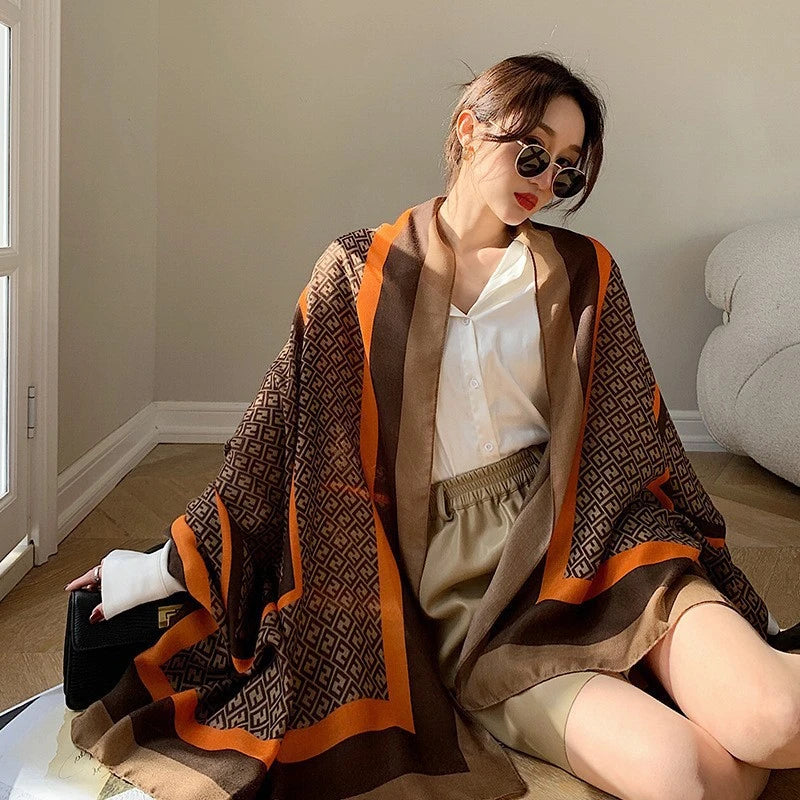 Imported classy brown printed soft viscose hijab / orna
