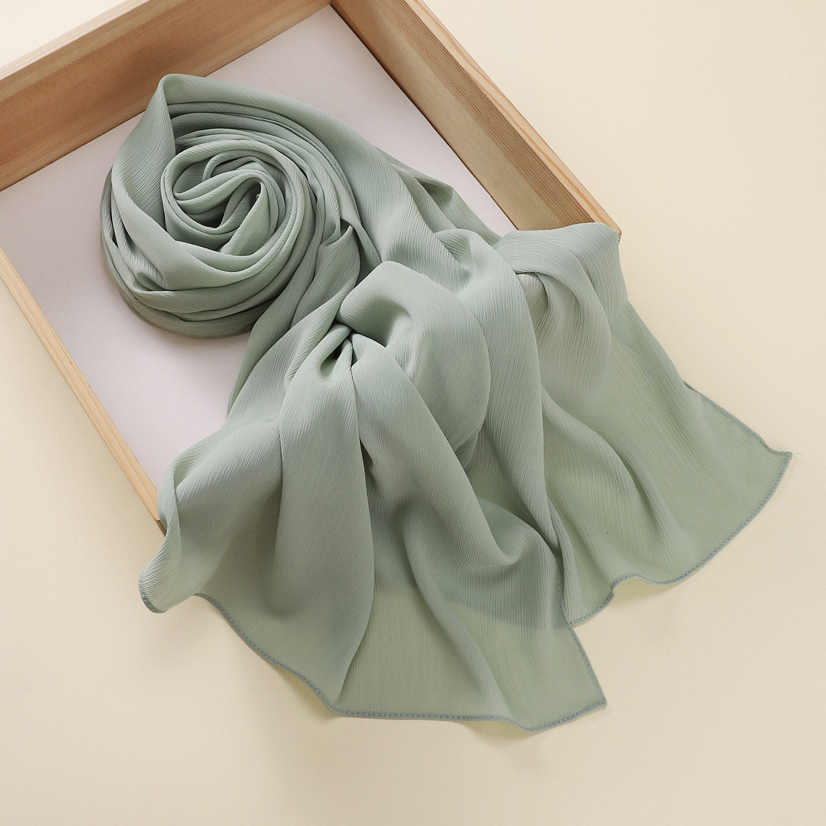 Pastel green colour breathable imported chiffon hijab