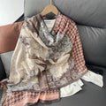Stunning Gray Color Printed Imported  Viscose Hijab