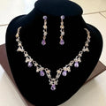 Beautiful light purple neckpiece earrings set