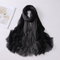 Classy Black And Grey Soft Gradient Natural Muslim Women Comfortable Imported Crinkle Cotton Hijab / Orna