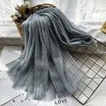 Sophisticated hage blue color long cotton hijab